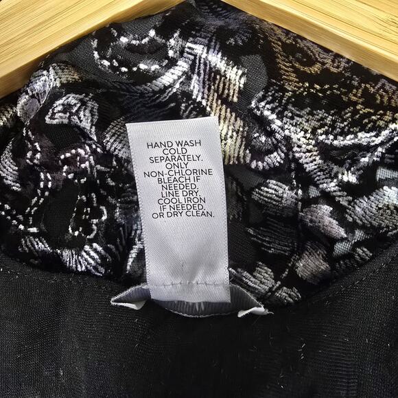 J Jill Kimono Ruana Size S-L Velvet Burnout Floral Open Front Boho Gypsy Paisley - Picture 9 of 9